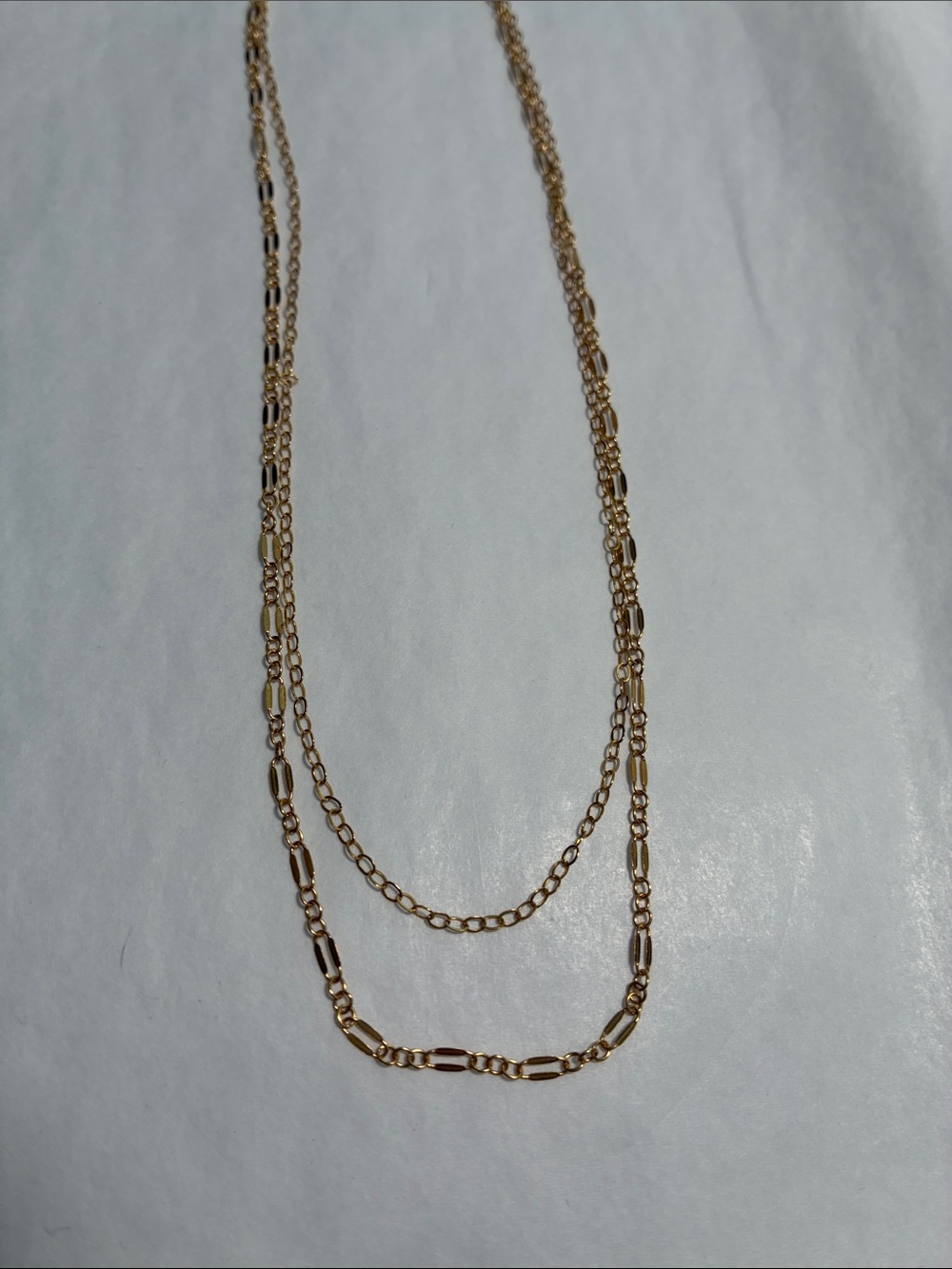Handmade Gold Plated Layered Double Strand Minimalist Delicate Necklace NWOT - Picture 4 of 6